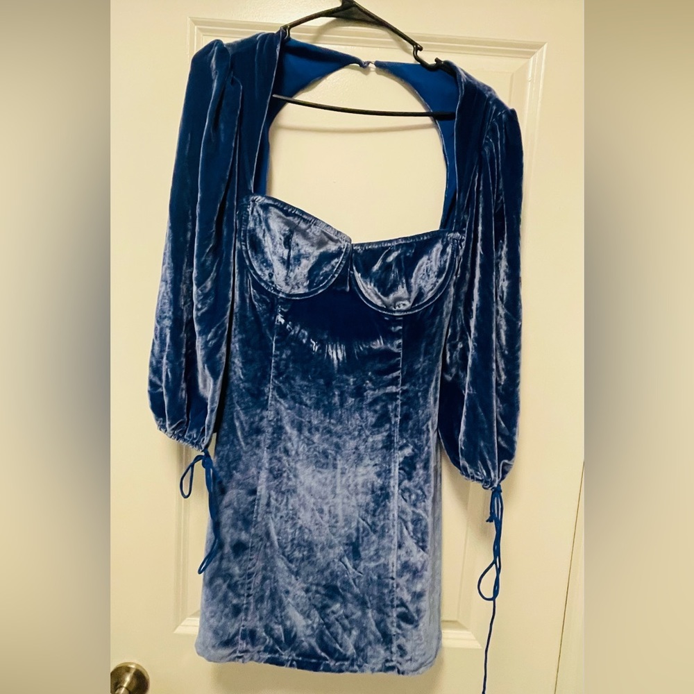 Free people blue velvet dress.